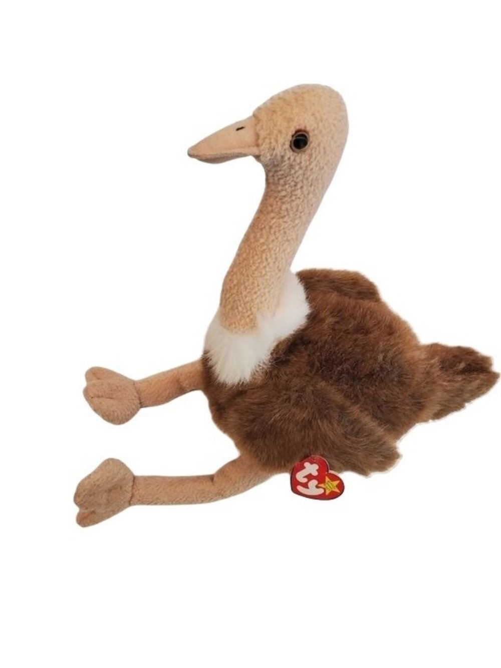 Ty Beanie Buddy Stretch The Ostrich Plush Toy 1997 Collectible 14" Brown & White